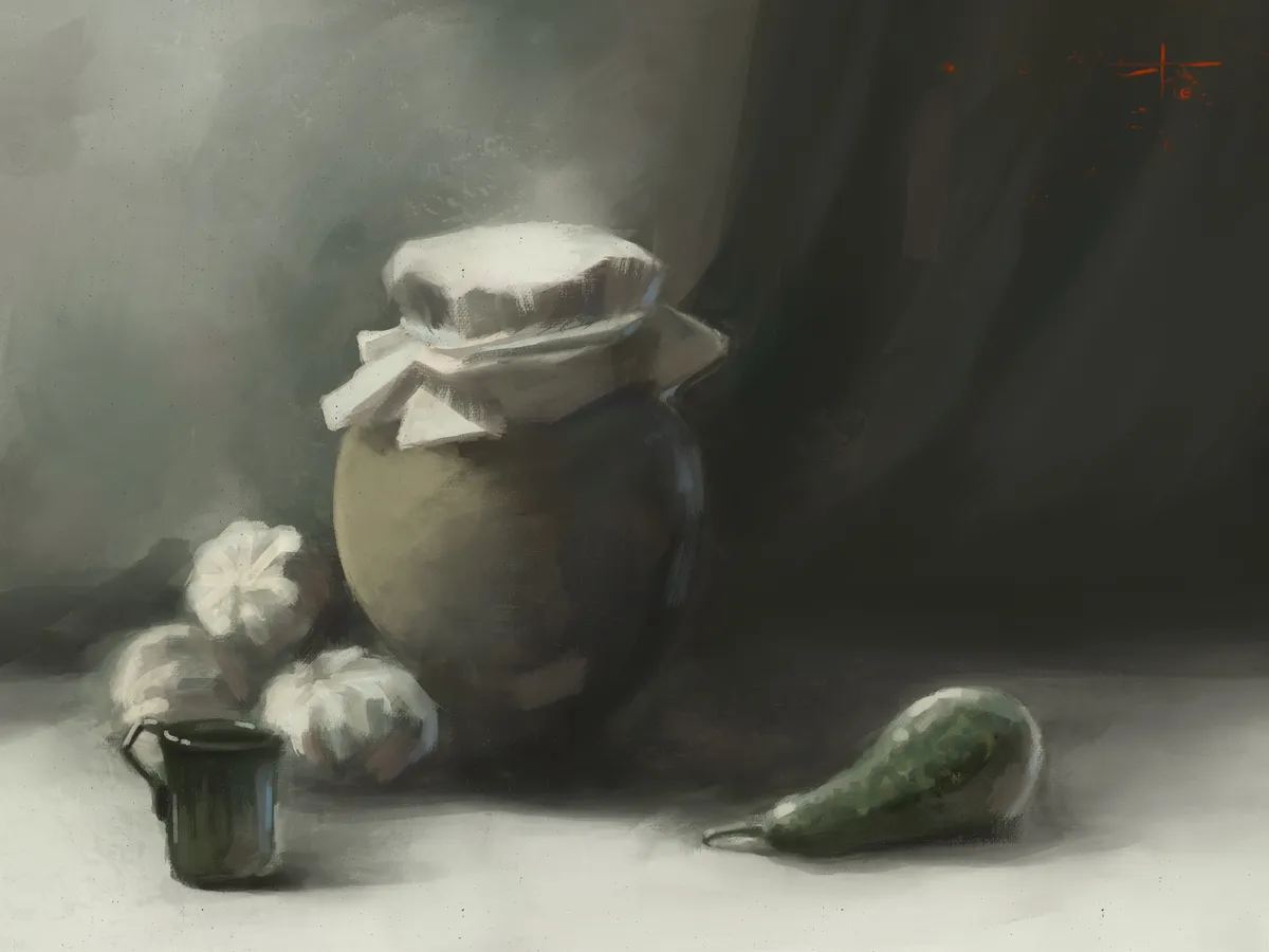 A still-life with a Jar (digital replica) | Натюрморт с кувшином (цифровая реплика) | דיוקן דומם עם צנצנת (שכפול דיגיטלי)